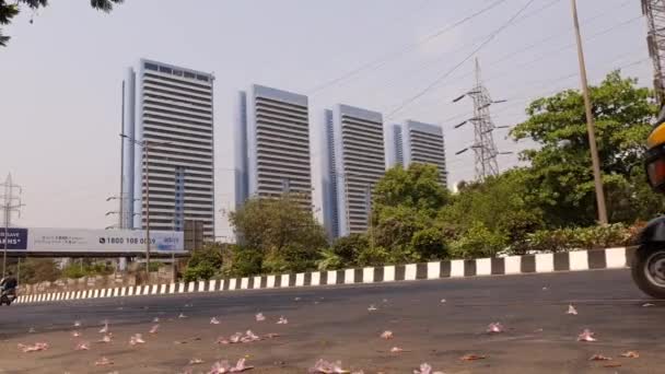 Mumbai Índia Março 2022 Godrej Edifícios Apartamentos Platina Vista Estrada — Vídeo de Stock