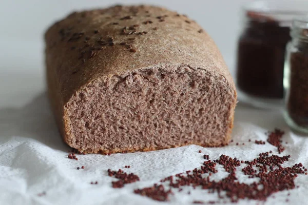 Ragi Bread Finger Millet Bread Loaf Home Baked Bread Finger — Stockfoto