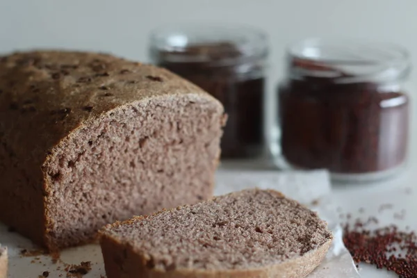 Ragi Bread Finger Millet Bread Loaf Home Baked Bread Finger — Stockfoto