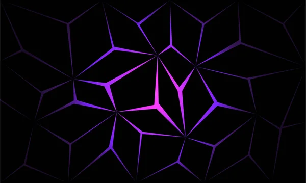 Abstract Zwart Polygon Violet Licht Futuristische Technologie Ontwerp Achtergrond Vector — Stockvector