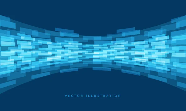 Abstrakt Blå Data Flöde Kurva Design Modern Teknik Futuristisk Bakgrund — Stock vektor