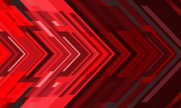 Abstrakt Röd Pil Ljus Geometrisk Riktning Design Modern Futuristisk Teknik — Stock vektor