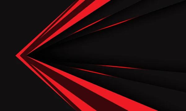 Resumen Rojo Negro Metálico Flecha Dirección Dirección Geométrica Diseño Moderno — Vector de stock