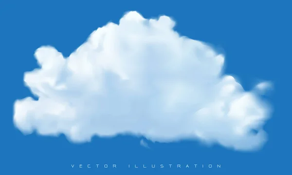 Vektor Realistischer Weißer Wolke Auf Blauem Himmelshintergrund — Stockvektor