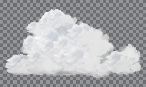 Vektor Einer Realistischen Weißen Wolke Auf Transparentem Hintergrund — Stockvektor