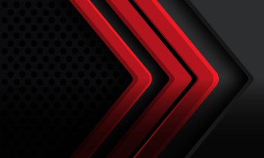 Soyut gri ok yönü geometrik ve siyah daire örgüsü tasarımı modern fütüristik teknoloji arkaplan vektörü