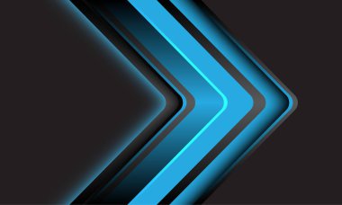 Soyut mavi gri metalik ok yönü modern teknoloji fütüristik arkaplan vektörü tasarımı