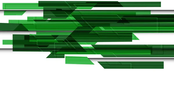 Абстрактная Киберфутуристическая Технология Зеленой Линии Белом Пустом Пространстве Геометрический Вектор — стоковый вектор