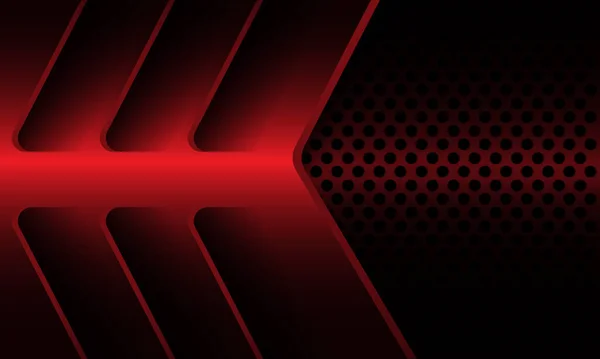 Sombra Geométrica Metálica Vermelha Abstrata Com Design Malha Círculo Escuro — Vetor de Stock