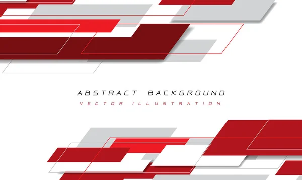 Abstract Red Grey Geometric Overlap White Design Modern Futuristic Technology — 图库矢量图片