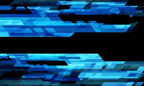 Abstraktes Blaues Licht Cyber Geometrie Auf Schwarzem Design Moderne Futuristische — Stockvektor