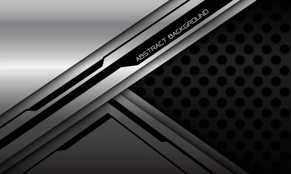 Abstract Silver Grey Metallic Black Cyber Line Geometric Design Modern — 图库矢量图片