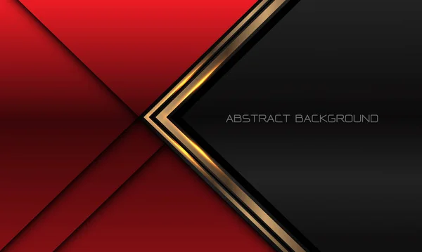 Abstract Golden Arrow Direction Red Black Metallic Blank Space Design — Stockvektor