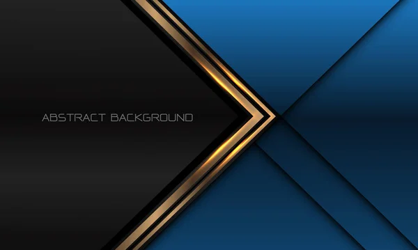 Abstract Golden Arrow Direction Blue Black Metallic Blank Space Design — 图库矢量图片