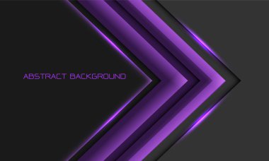 Gri üzerine soyut menekşe ok yönü ve boş alan tasarımı modern fütüristik arkaplan vektörü 