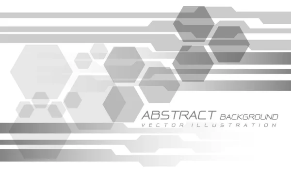 Abstract Grijs Geometrische Cybertechnologie Futuristisch Ontwerp Witte Achtergrond Vector — Stockvector