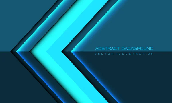 Abstract Blue Neon Arrow Direction Geometric Blank Space Design Modern — 스톡 벡터