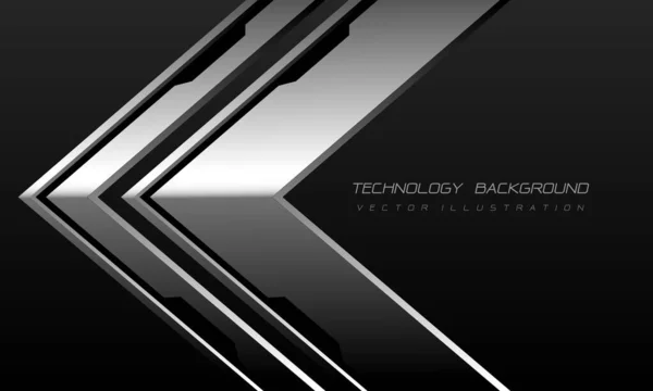 Abstract Silver Arrow Cyber Technology Black Design Modern Futuristic Background — Stockvektor