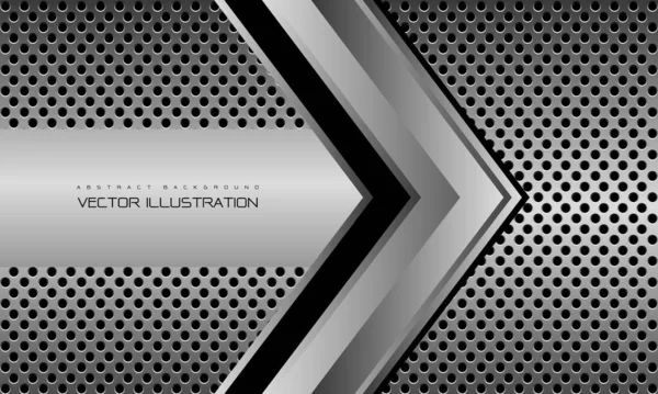 Анотація Срібна Сіра Стрілка Напрямок Геометричний Кругової Сітки Дизайн Сучасний — стоковий вектор