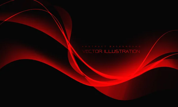 Abstract Red Wave Curve Black Design Modern Luxury Futuristic Background — Stock Vector