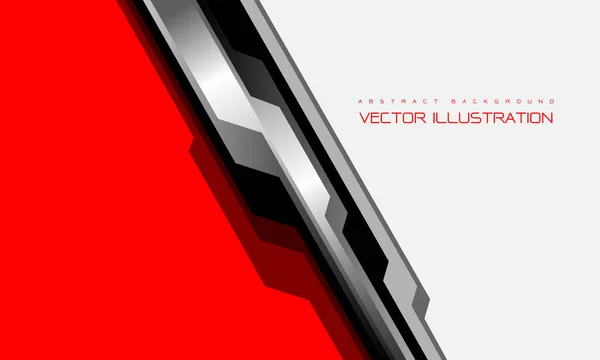 Resumen Rojo Blanco Negro Cibercircuito Barra Dinámica Con Diseño Espacio — Vector de stock