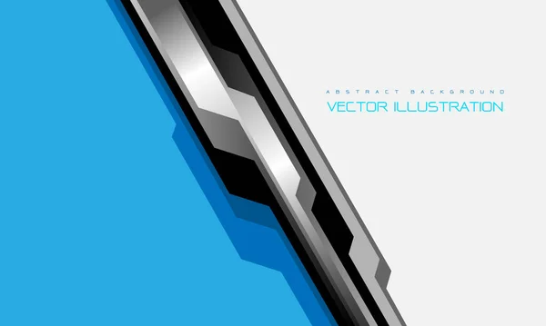 Resumen Azul Blanco Negro Cibercircuito Barra Dinámica Con Diseño Espacio — Vector de stock