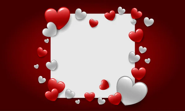 Feliz Día San Valentín Blanco Espacio Blanco Diseño Rojo Fiesta — Vector de stock