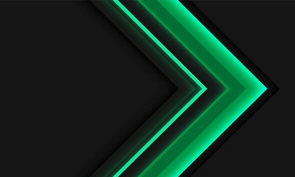 Abstract Green Neon Arrow Direction Geometric Grey Design Modern Futuristic —  Vetores de Stock