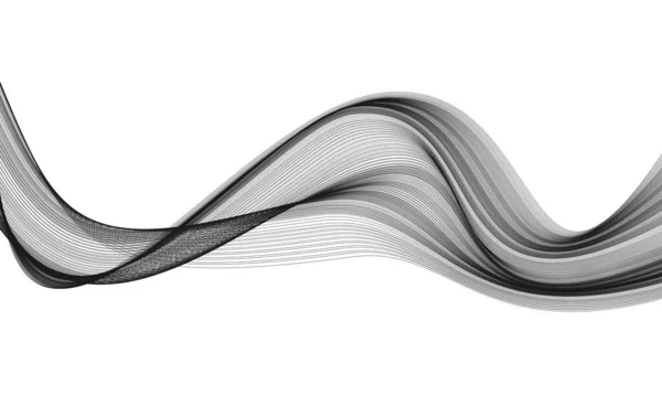 Abstracte Zwarte Lijnen Curve Golf Witte Achtergrond Vector — Stockvector