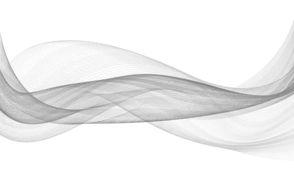Абстрактна Хвиля Кривої Сірих Ліній Білому Фоні Вектор — стоковий вектор