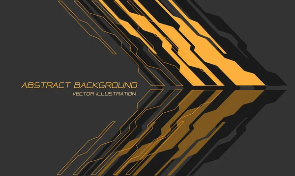 Abstract Yellow Circuit Cyber Arrow Futuristic Technology Grey Blank Space — Stockvektor