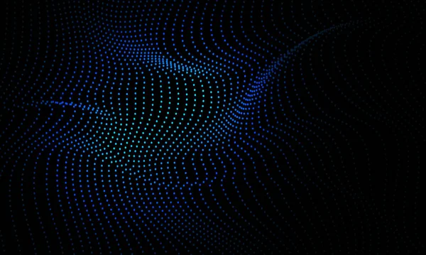 矢量三维波动曲线运动点流动粒子网络技术背景 — 图库矢量图片