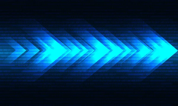 Abstract Blue Arrow Light Speed Data Technology Futuristic Design Background — Stock Vector