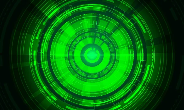 Abstrakcyjny Zielony Krąg Świetlny Technologia Danych Futurystyczny Design Nowoczesny Wektor — Wektor stockowy