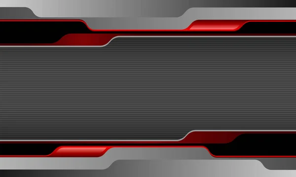 Abstrait Argent Rouge Ligne Noire Cyber Technologie Futuriste Design Créatif — Image vectorielle