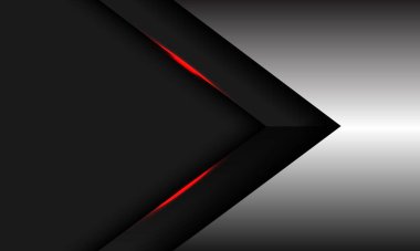 Soyut gümüş siyah ok kırmızı ışık yönü geometrik banka alanı tasarımı modern fütüristik teknoloji yaratıcı vektörü