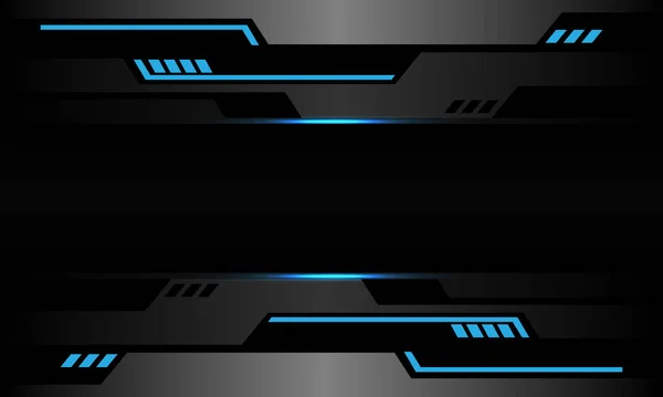 Absztrakt Szürke Fém Kék Fény Cyber Fekete Futurisztikus Technológia Tervezés — Stock Vector