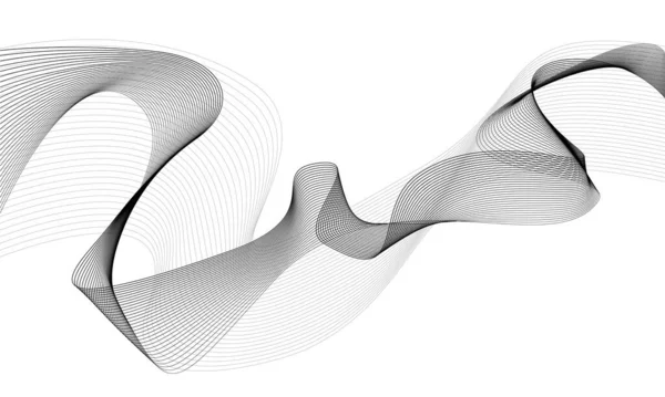 Faixa Curva Abstrata Em Preto E Branco. Onda Ilustração do Vetor