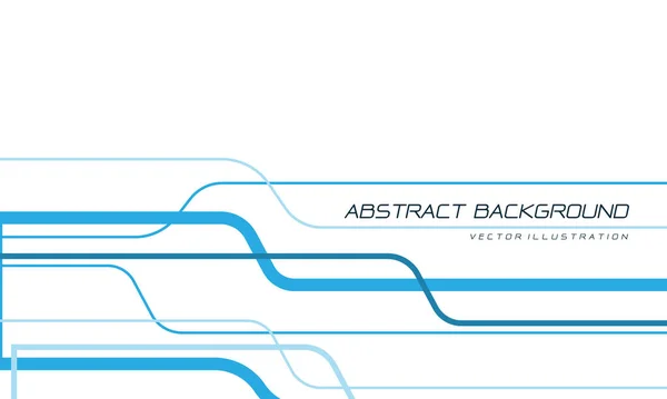 Curva Línea Cibernética Circuito Azul Abstracto Geométrico Blanco Con Diseño — Archivo Imágenes Vectoriales