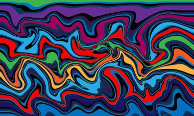 Soyut renkli çizgiler dalga arkaplan vektörü çizimi