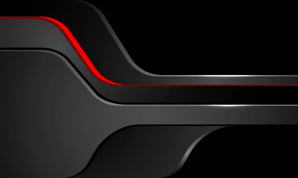 Resumen Rojo Negro Sombra Curva Superposición Gris Metálico Diseño Moderno — Archivo Imágenes Vectoriales