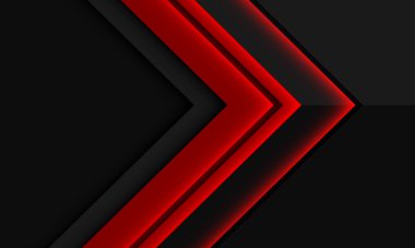 Abstract red arrow direction geometric futuristic on grey design modern technology background vector