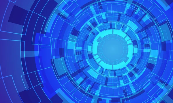 Абстрактне Синє Коло Технології Футуристичний Геометричний Дизайн Сучасний Вектор Фону — стоковий вектор
