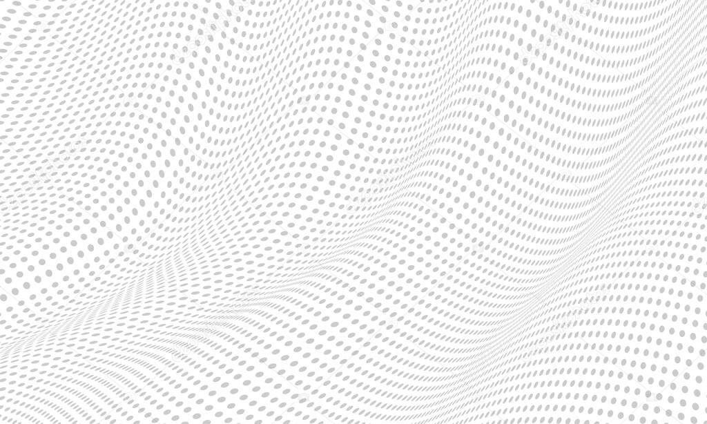 Abstract grey circle dots wave pattern on white design modern technology background vector 