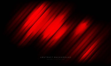 Siyah tasarım modern arkaplan vektöründe soyut kırmızı çizgi bulanık geometrik