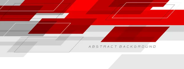 Abstract Red White Grey Geometric Futuristic Technology Geometric Design Modern — Stock Vector