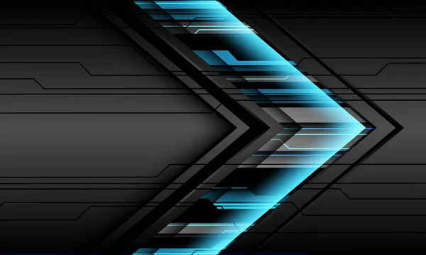 Abstract Blue Grey Metal Black Cyber Arrow Direction Futuristic Technol — Vettoriale Stock