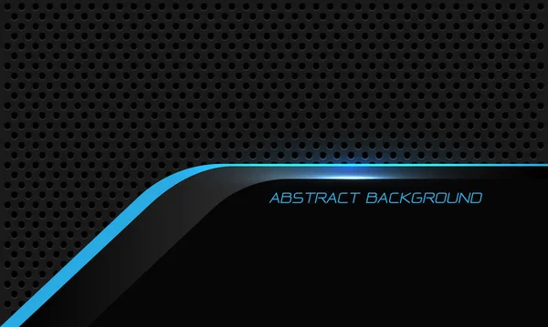 Abstract Blue Line Cyber Black Grey Metallic Circle Mesh Pattern — Stock Vector