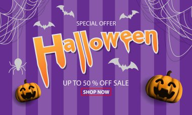 Happy Halloween sale banners night party invitation background vector