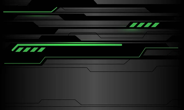 Abstract Technology Green Light Black Circuit Cyber Futuristic Grey Metallic — 图库矢量图片